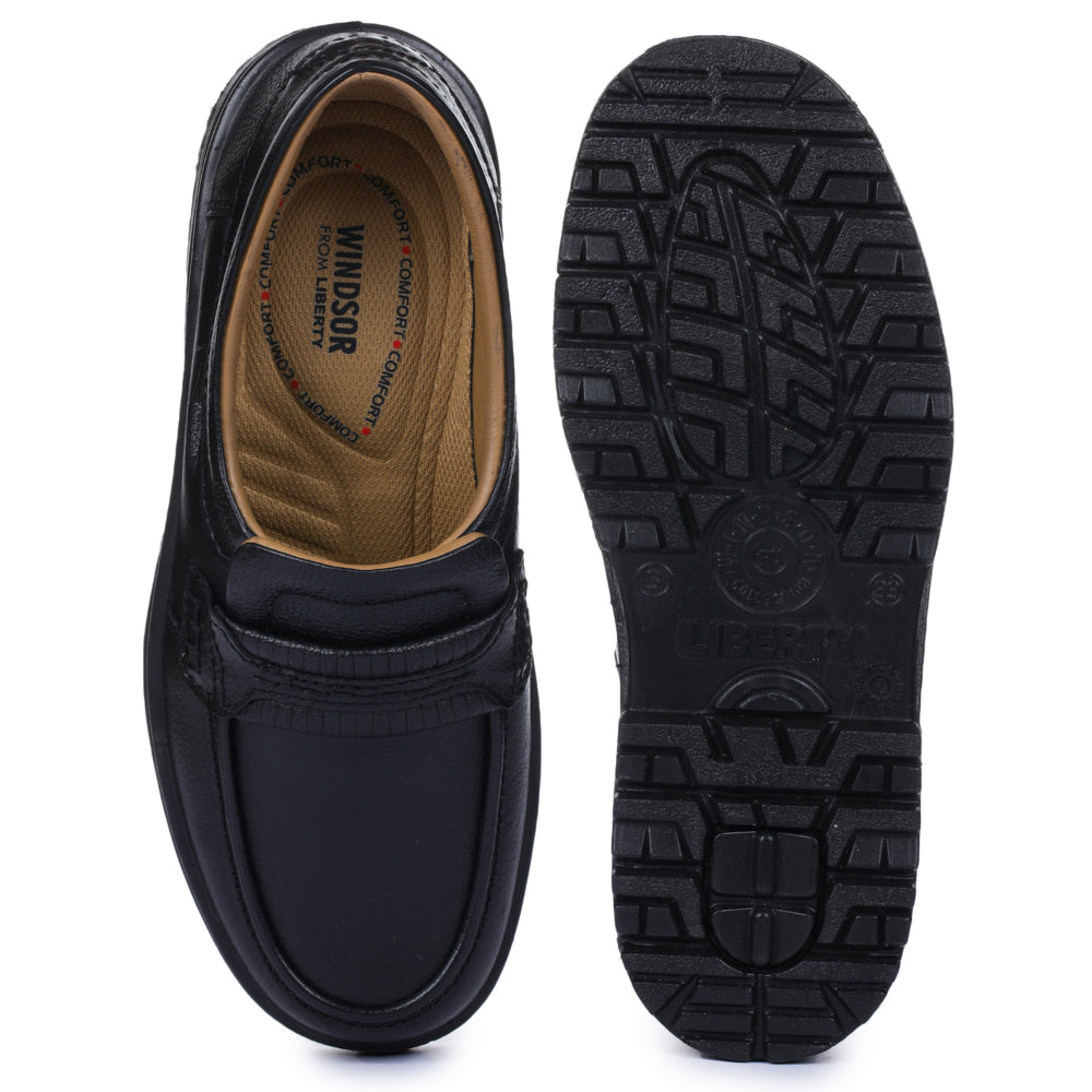 Windsor Black Formal Non Lacing Shoes For Men 719-54 By Liberty