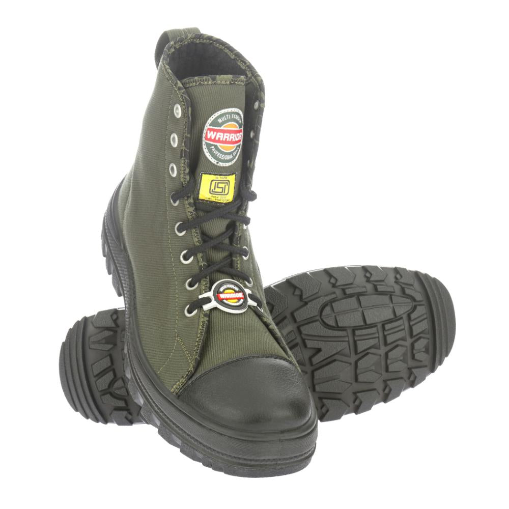 Warrior Anti Spike Toe Cap Olive Green Defence Jungle Boot For Men 319-5 By Liberty