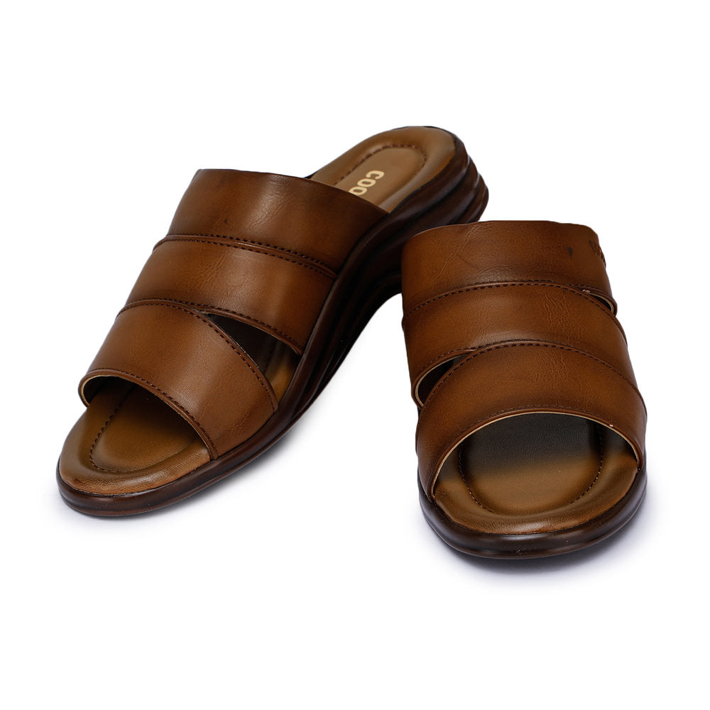 Coolers Casual (Tan) Slippers For Men 7123-31 By Liberty