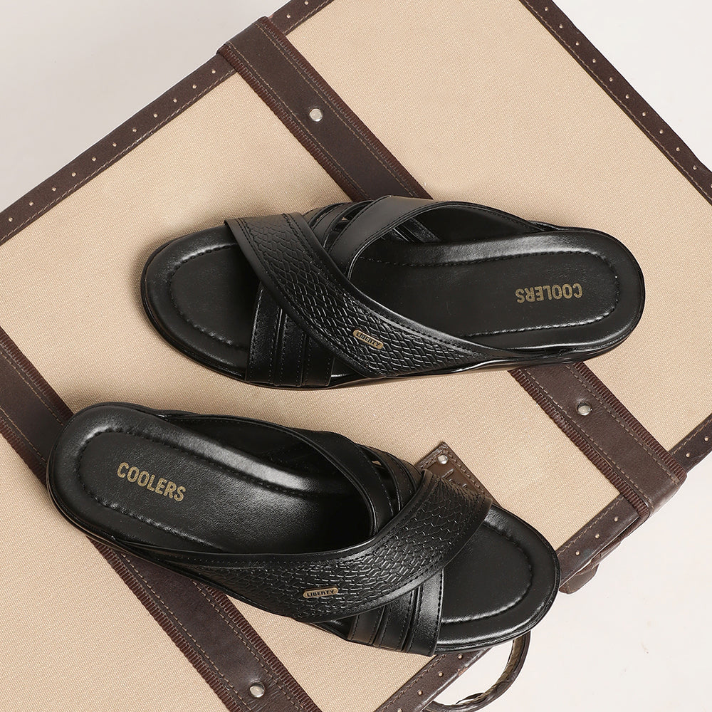 Coolers Casual (Black) Slippers For Men DON By Liberty