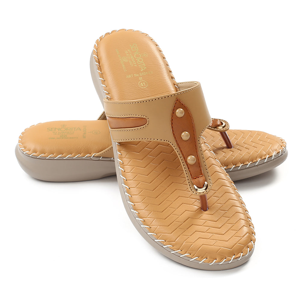 Senorita Beige Casual Slipper For Women S624-02 