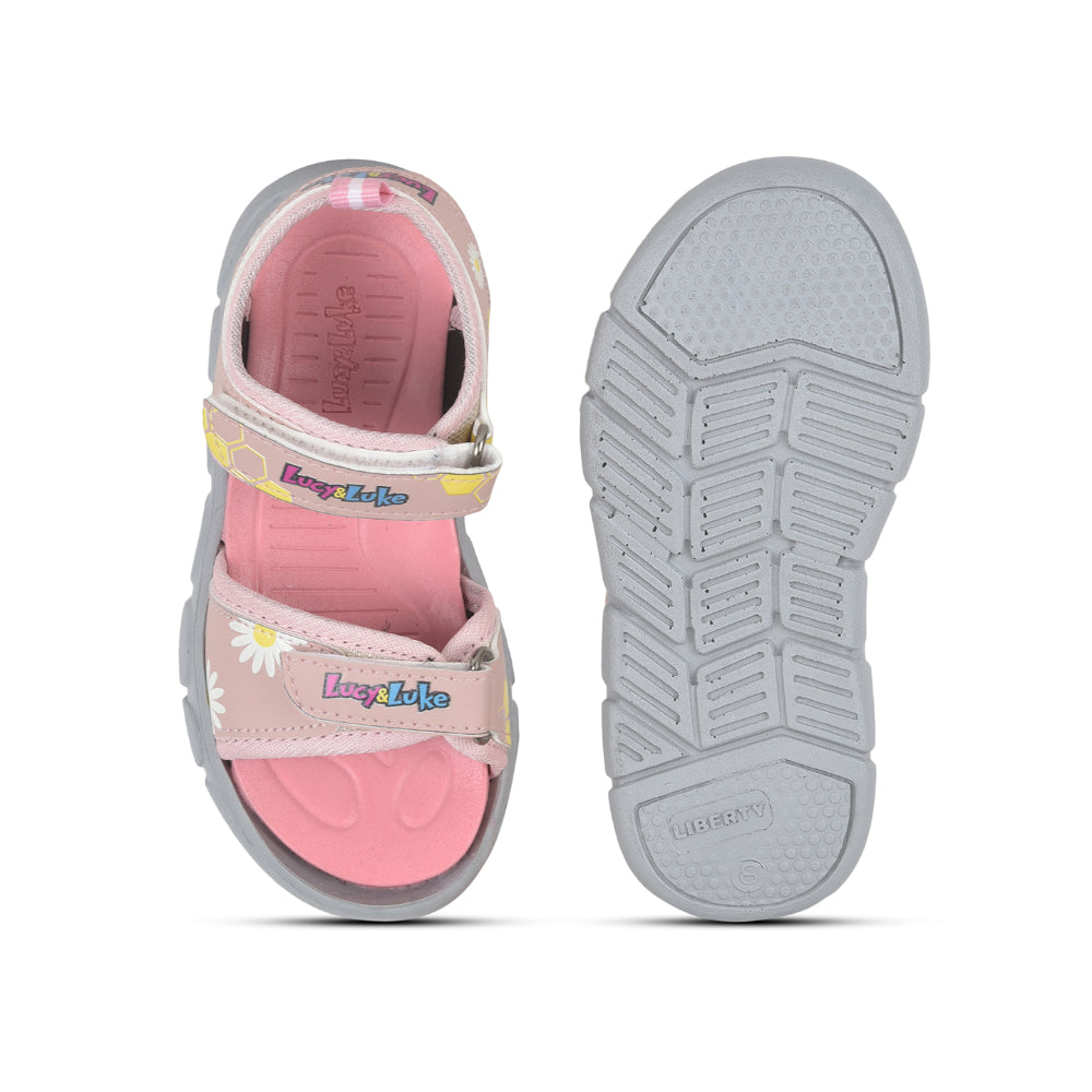 Lucy & Luke Casual Pink Sandal For Kids FLYNN-41 By Liberty