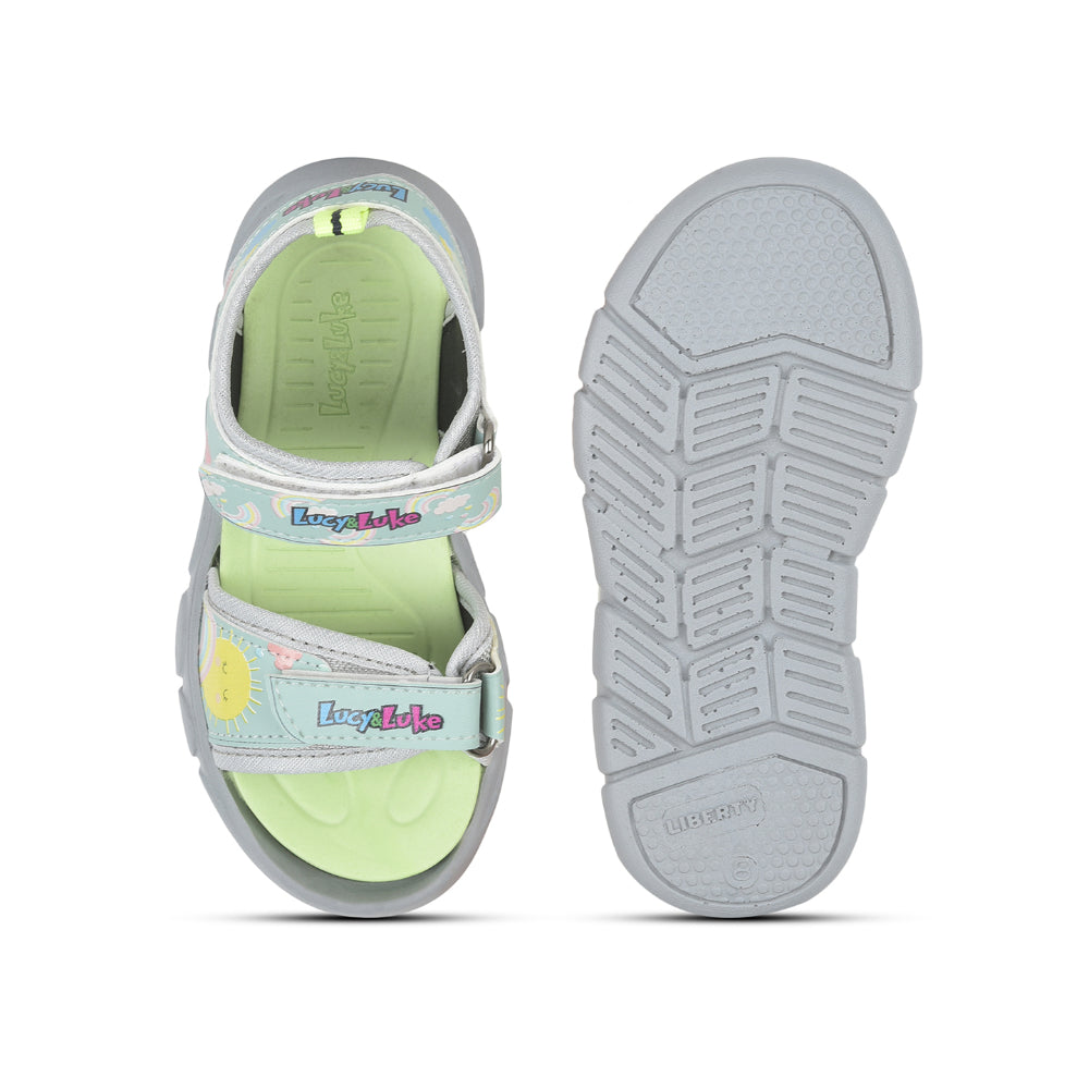 Lucy & Luke Casual L.Green Sandal For Kids FLYNN-41 By Liberty