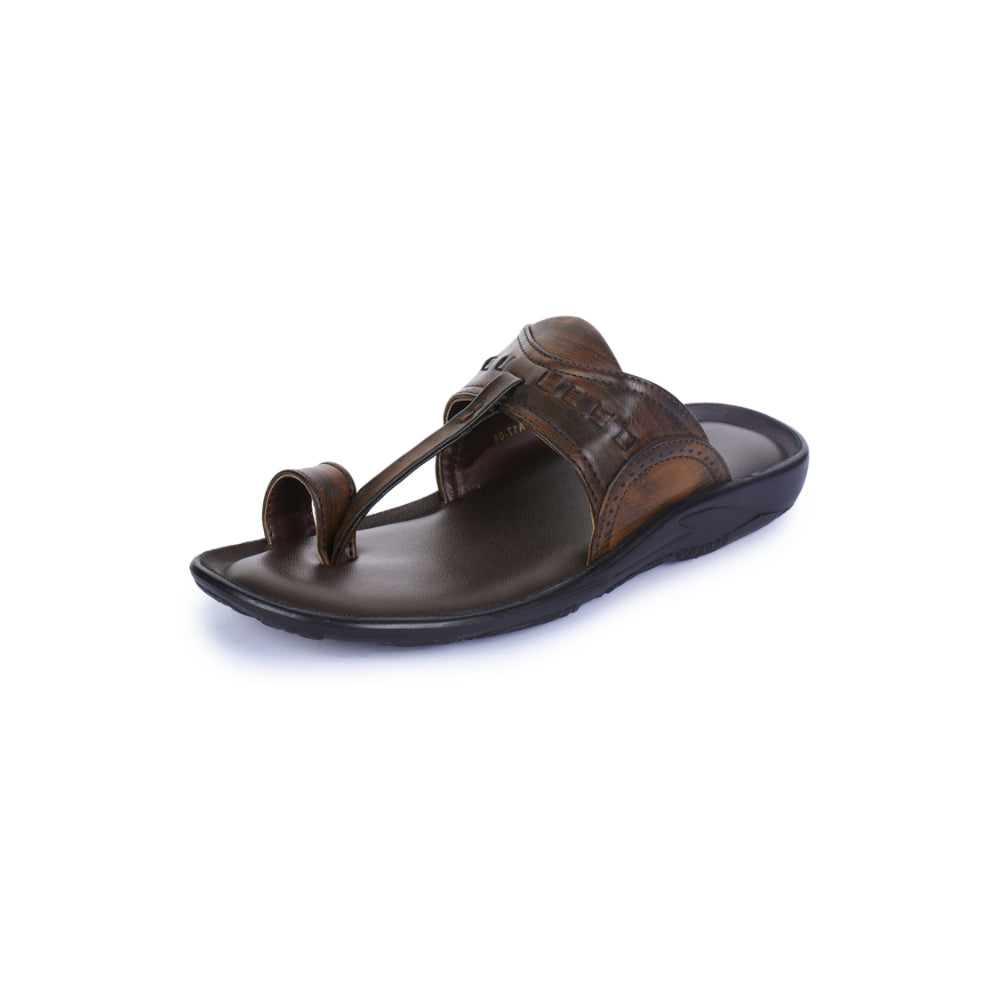 Coolers Casual Brown Toe Ring Slippers For Men  A17-4 By Liberty