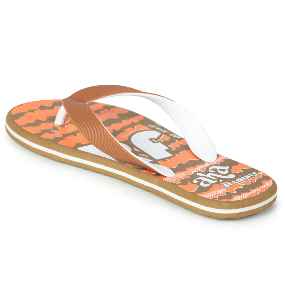 A-HA By Casual Orange Flip-Flops For Men AHA-27 By Liberty