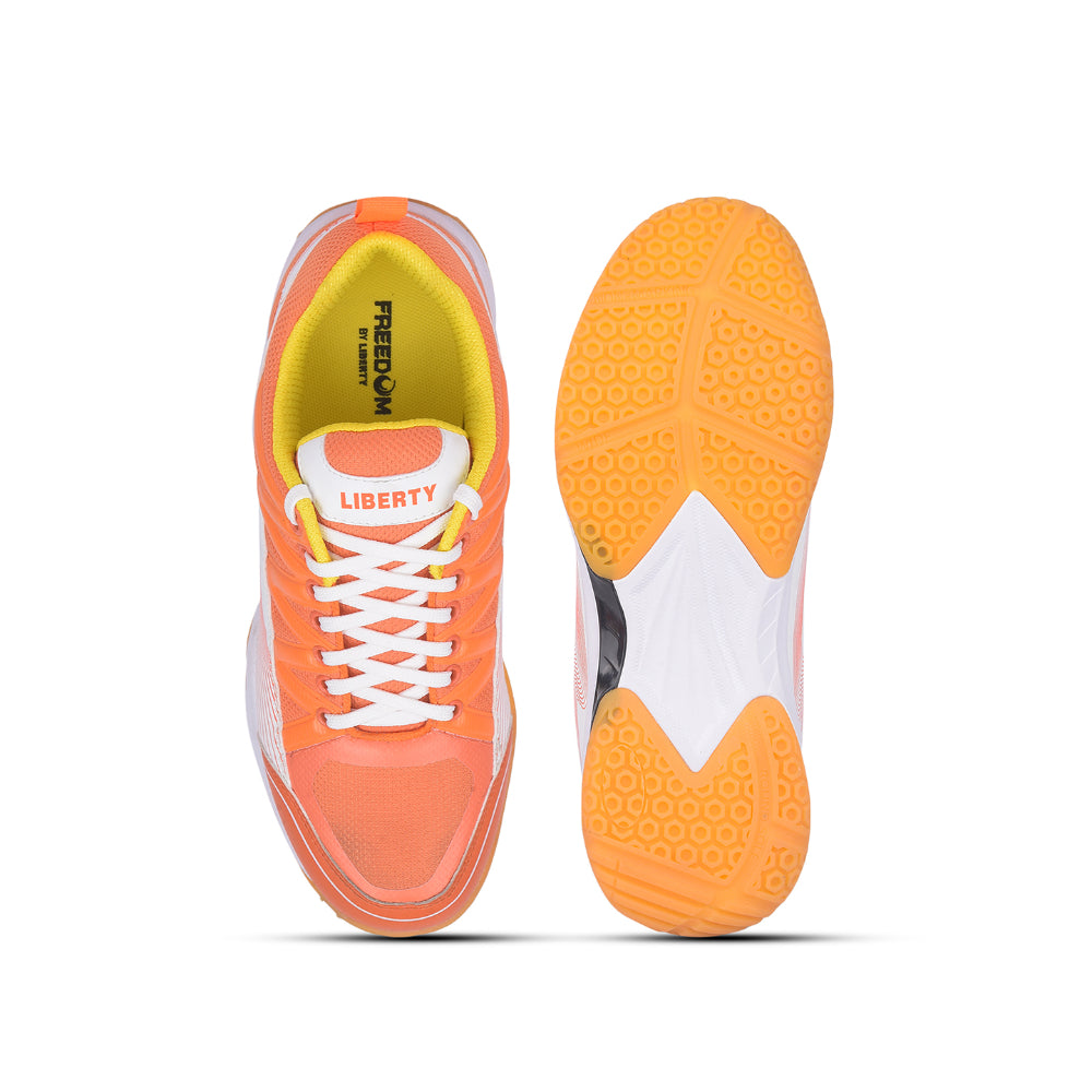 FREEDOM Sports Orange Badminton Shoes For Men GRIPPER-1 By Liberty