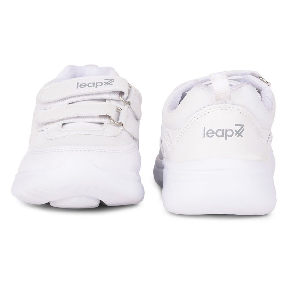 Leap7x White Non Lacing Uniform School Shoes For Kids SCHLSTAR-V 