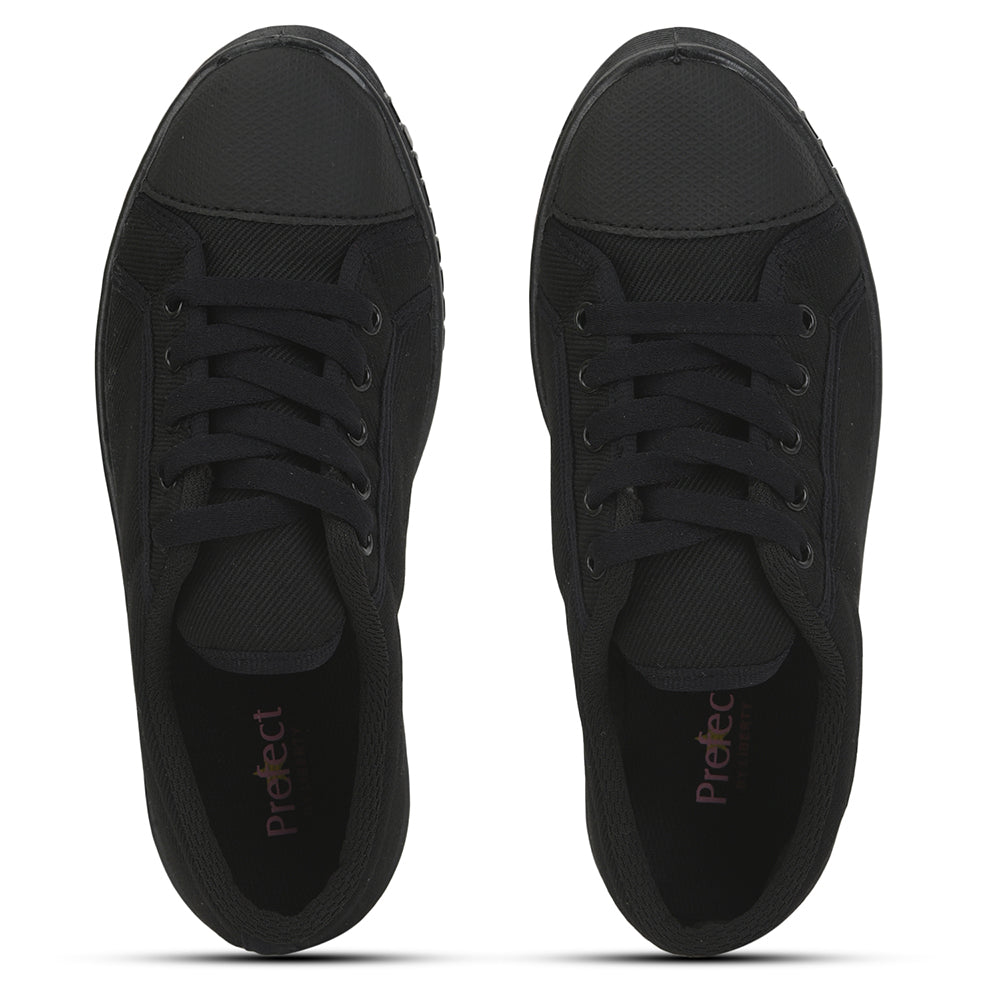 Prefect (Black) Lacing PT School Shoes For Kids TENIS By Liberty