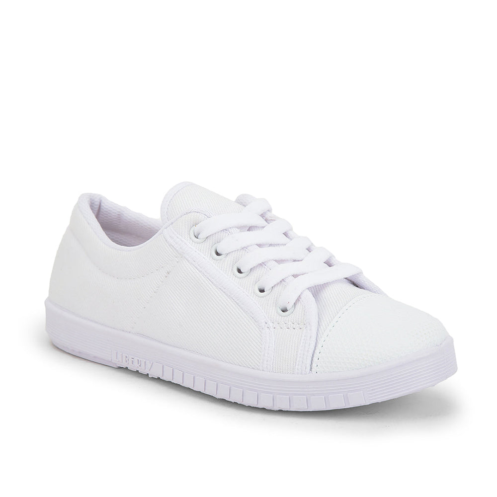 Prefect (White) Lacing PT School Shoes For Kids TENIS By Liberty