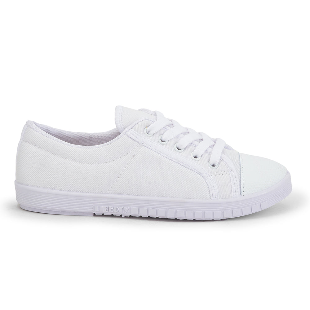 Prefect (White) Lacing PT School Shoes For Kids TENIS By Liberty