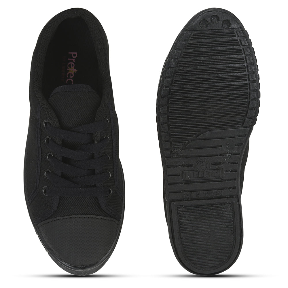 Prefect (Black) Lacing PT School Shoes For Kids TENIS By Liberty