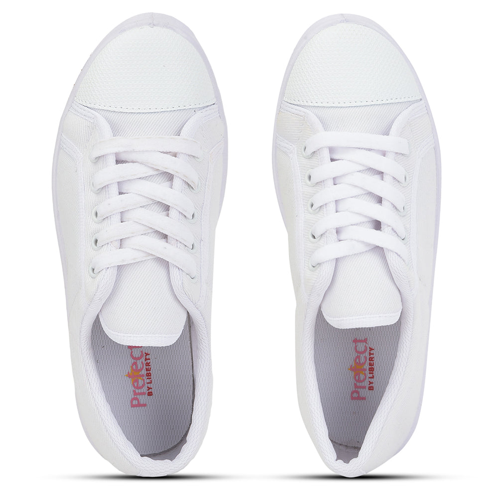 Prefect (White) Lacing PT School Shoes For Kids TENIS By Liberty