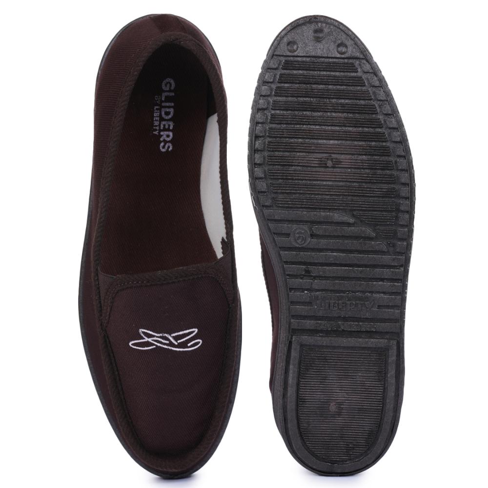 Gliders (Brown) Casual Slip on Shoes For Men WALKER-E By Liberty