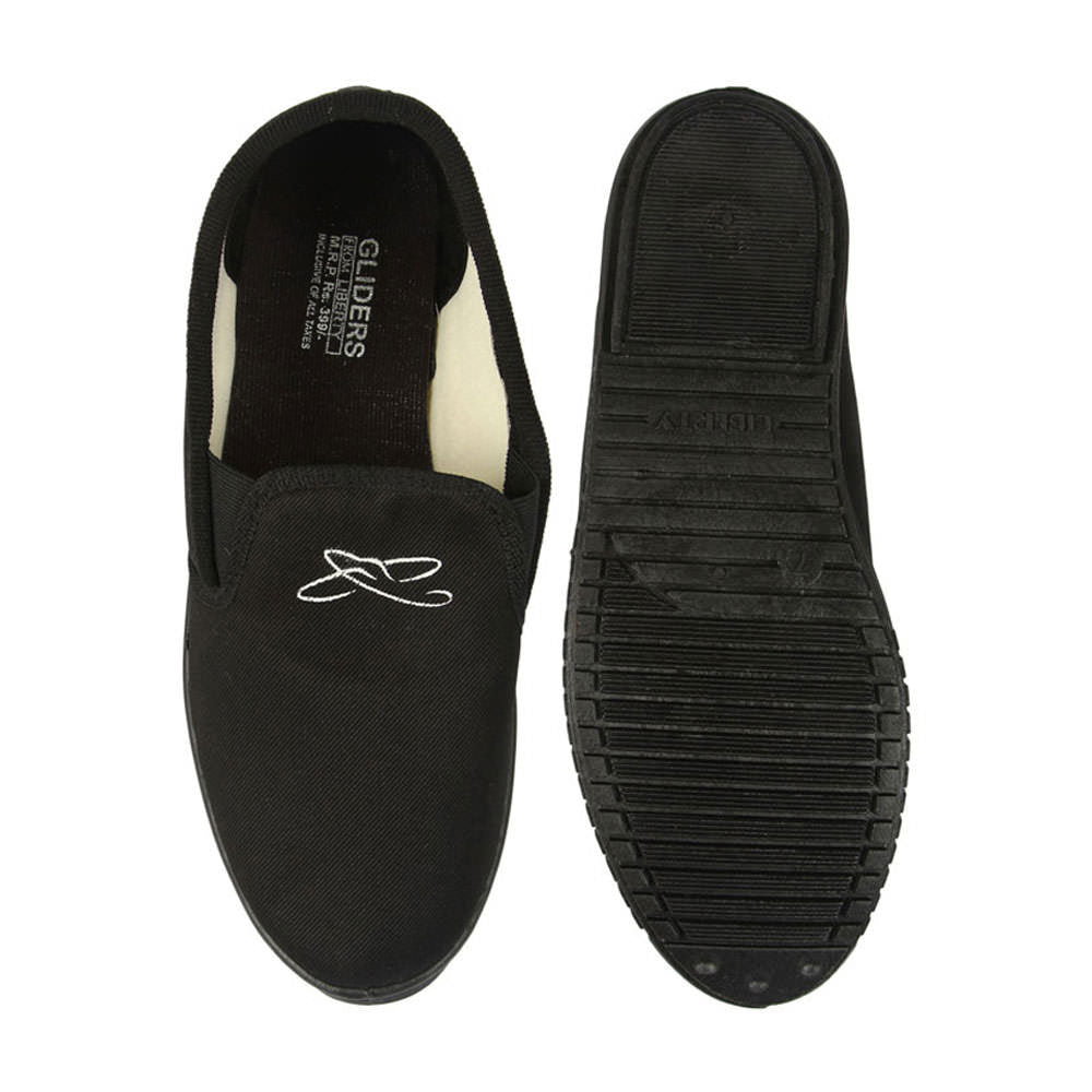 Gliders Casual Black Slip on Moccasins Shoes For Men JOGGING-E By Liberty