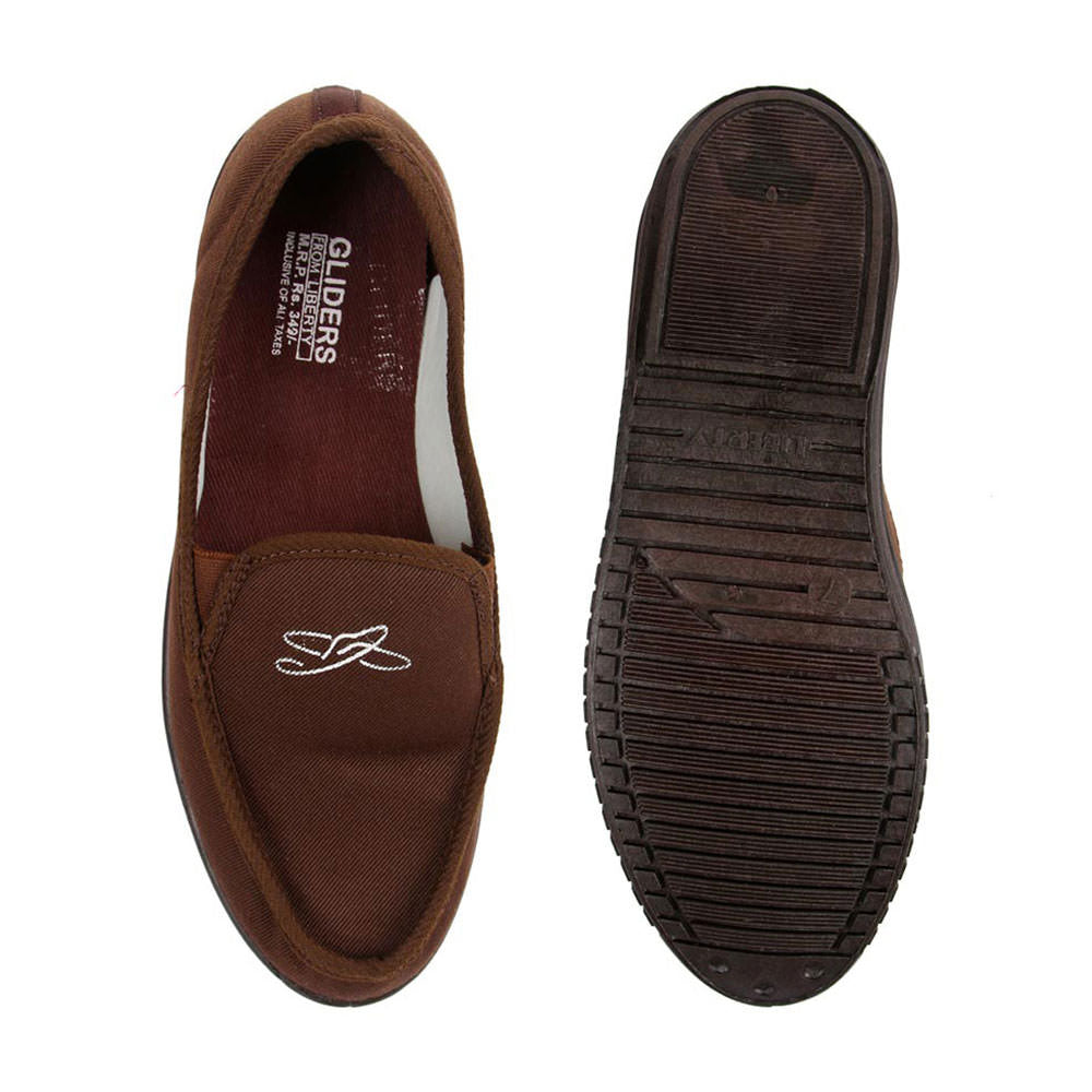 Gliders (Brown) Casual Slip on Shoes For Men WALKER-E By Liberty