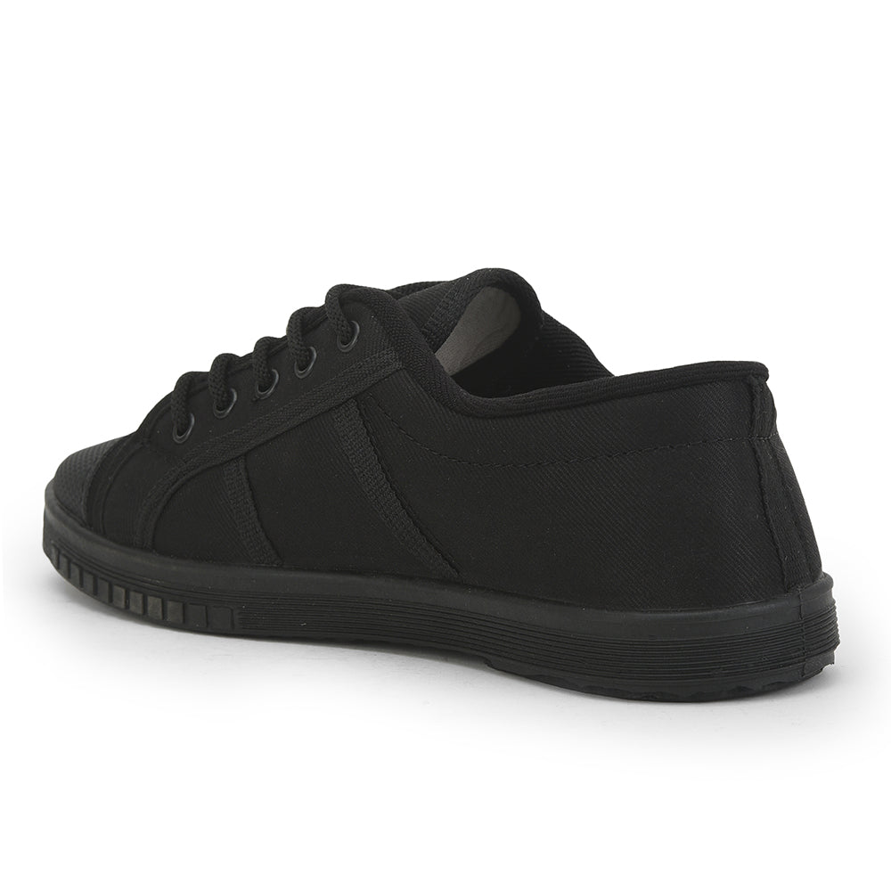 Gliders (Black) Lacing PT School Shoes For Kids TENNIS-E By Liberty