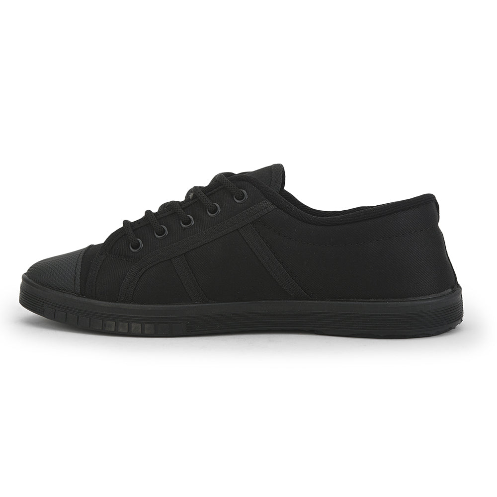 Gliders (Black) Lacing PT School Shoes For Kids TENNIS-E By Liberty