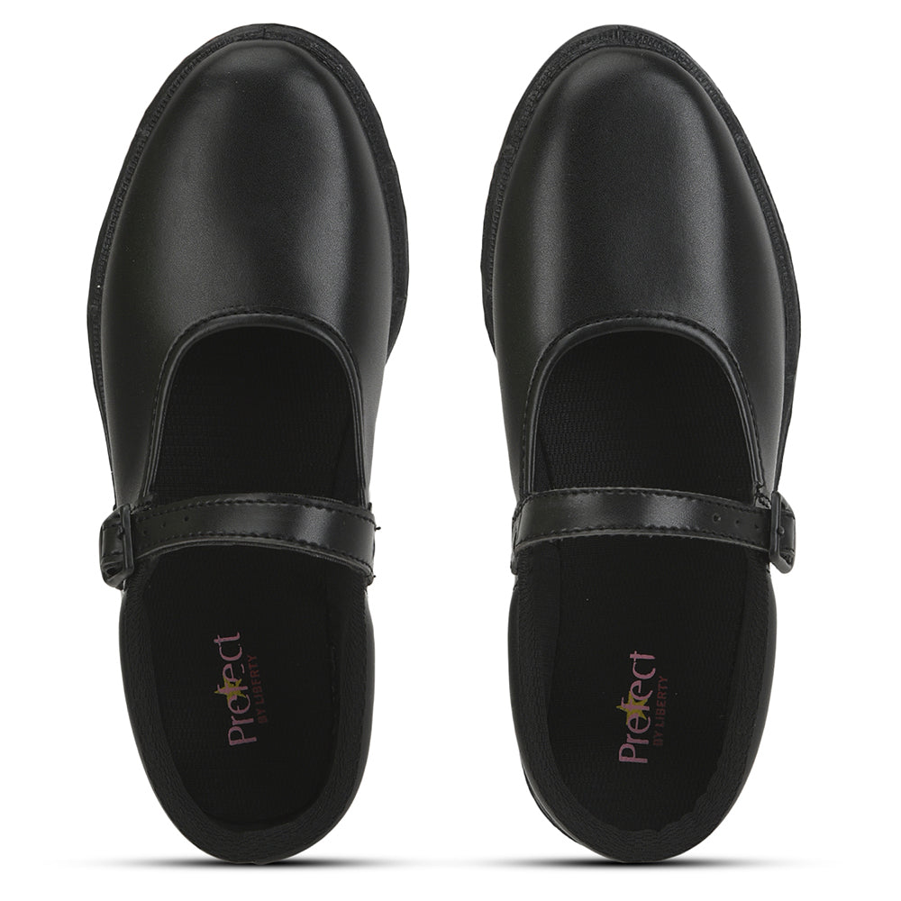 Prefect (Black) Ballerina School Shoes For Kids N.S/GIRL By Liberty