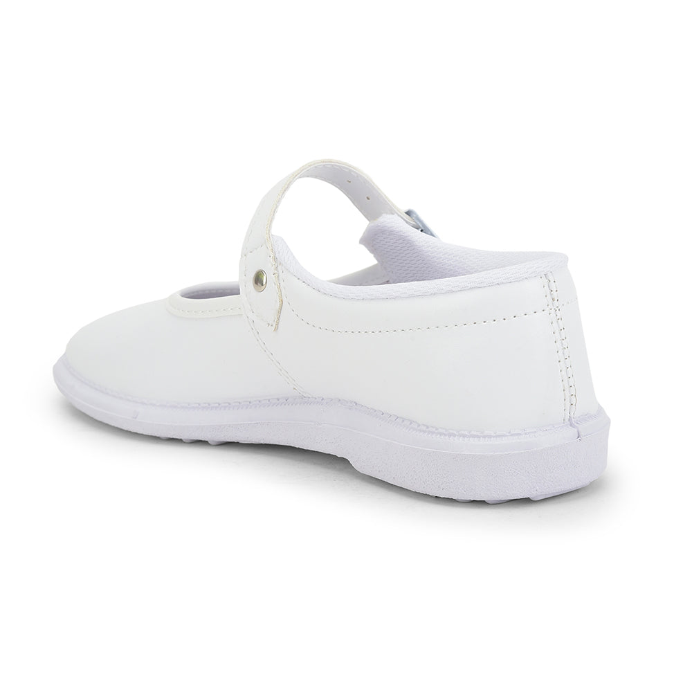 Prefect (White) Ballerina School Shoes For Kids N.S/GIRL By Liberty