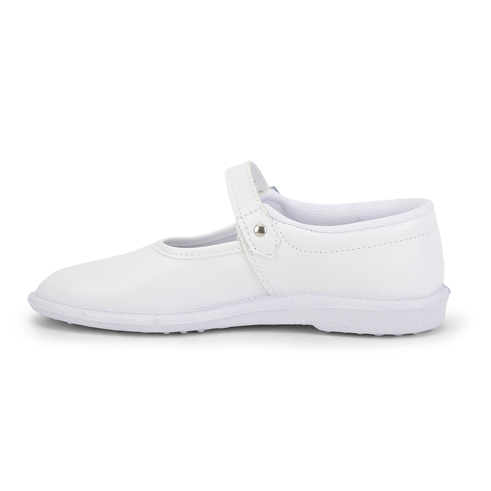 Prefect (White) Ballerina School Shoes For Kids N.S/GIRL By Liberty