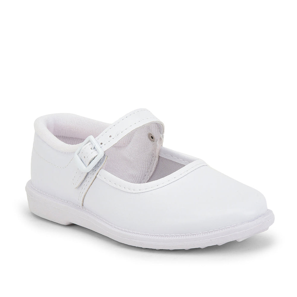 Prefect (White) Ballerina School Shoes For Kids S/GIRL (N) By Liberty