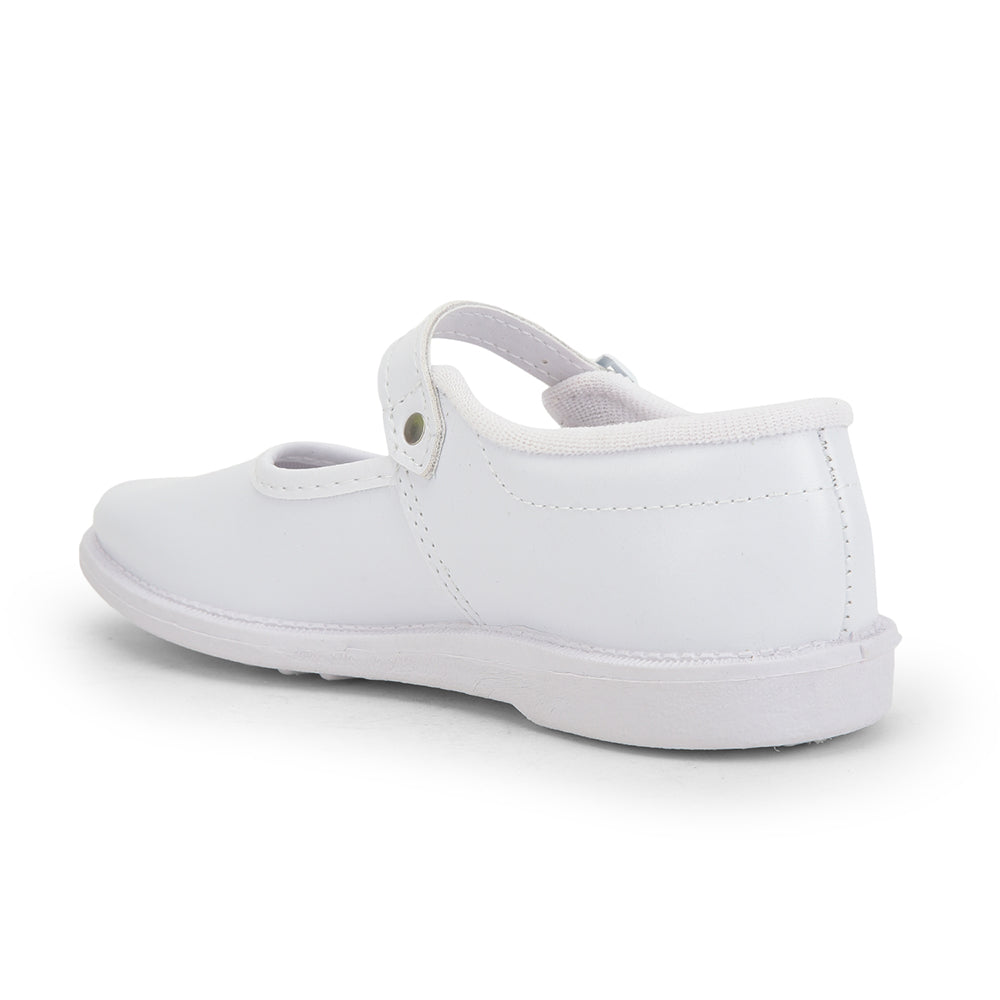 Prefect (White) Ballerina School Shoes For Kids S/GIRL (N) By Liberty