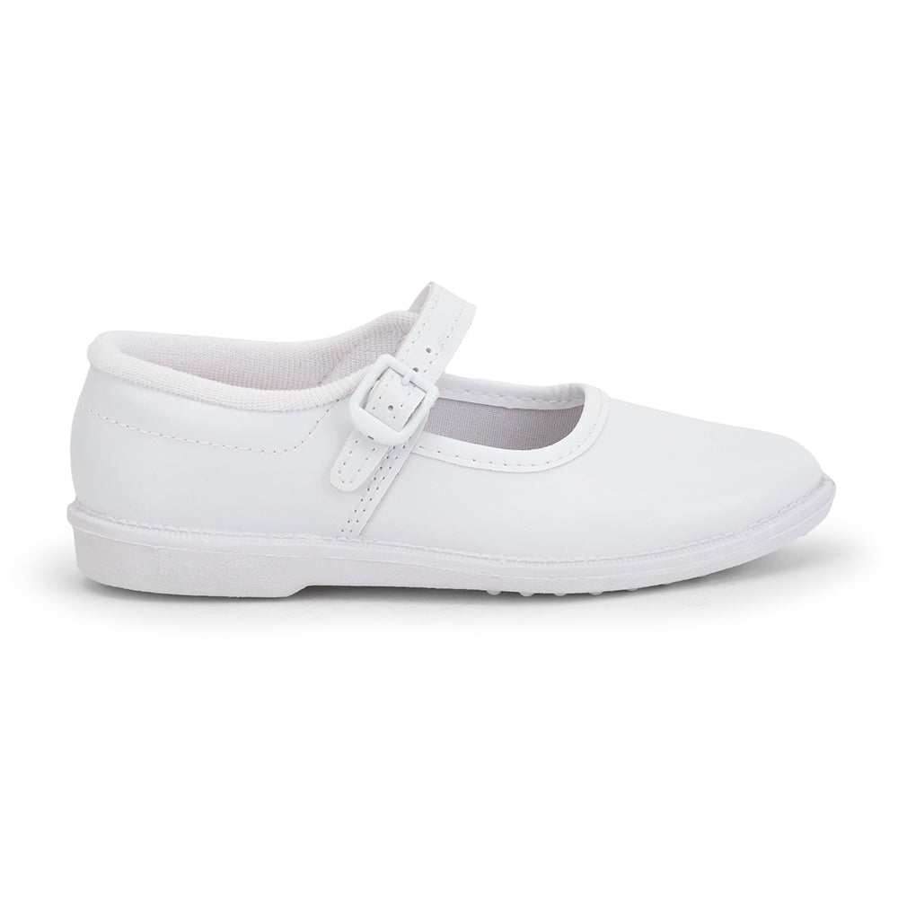 Prefect (White) Ballerina School Shoes For Kids S/GIRL (N) By Liberty