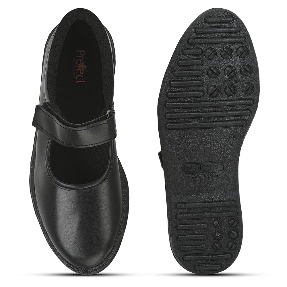 Prefect (Black) Ballerina School Shoes For Kids NS/GIRLV By Liberty