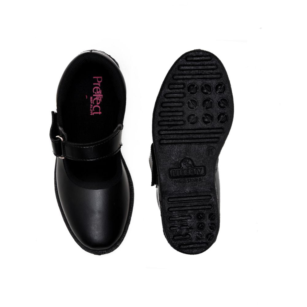 Prefect (Black) Ballerina School Shoes For Kids S/GIRLV By Liberty