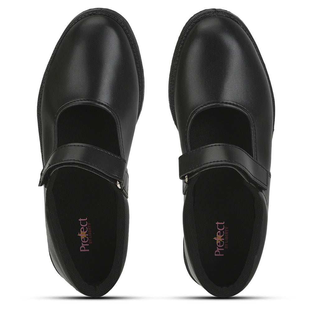 Prefect (Black) Ballerina School Shoes For Kids N.S/GIRL V By Liberty