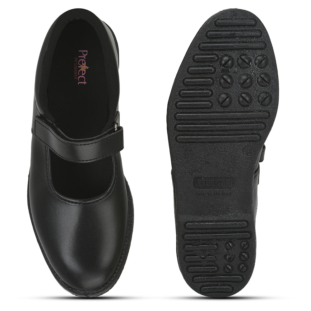 Prefect (Black) Ballerina School Shoes For Kids N.S/GIRL V By Liberty