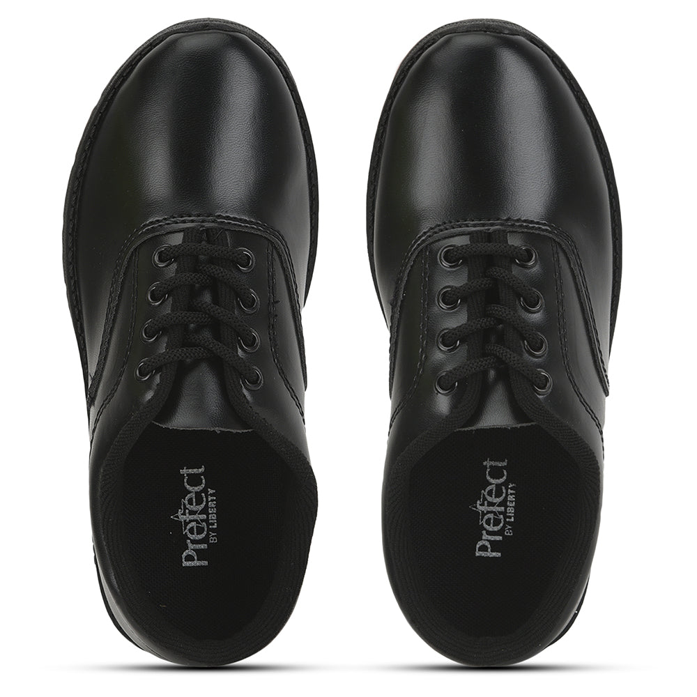 Prefect (Black) Lacing School Shoes For Kids S/BOY EXCE By Liberty