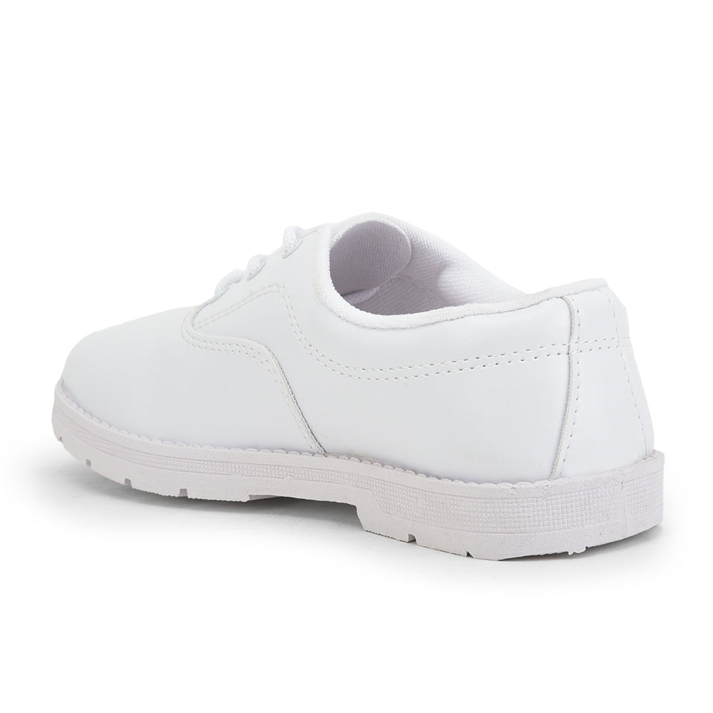 Prefect (White) Lacing School Shoes For Kids S/BOY EXCE By Liberty