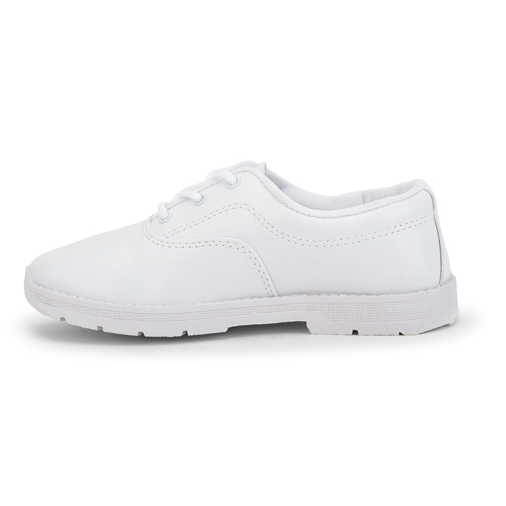 Prefect (White) Lacing School Shoes For Kids S/BOY EXCE By Liberty