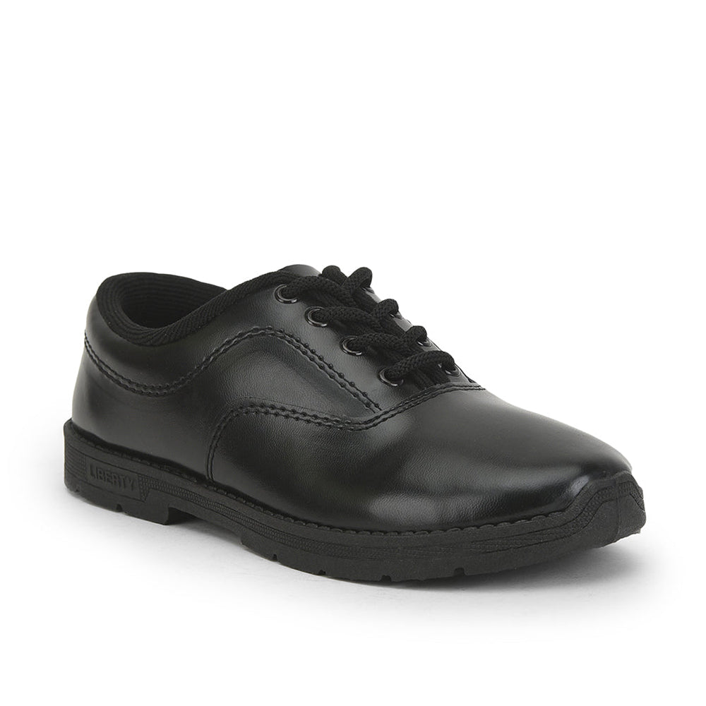 Prefect (Black) Lacing School Shoes For Kids S/BOY EXCE By Liberty