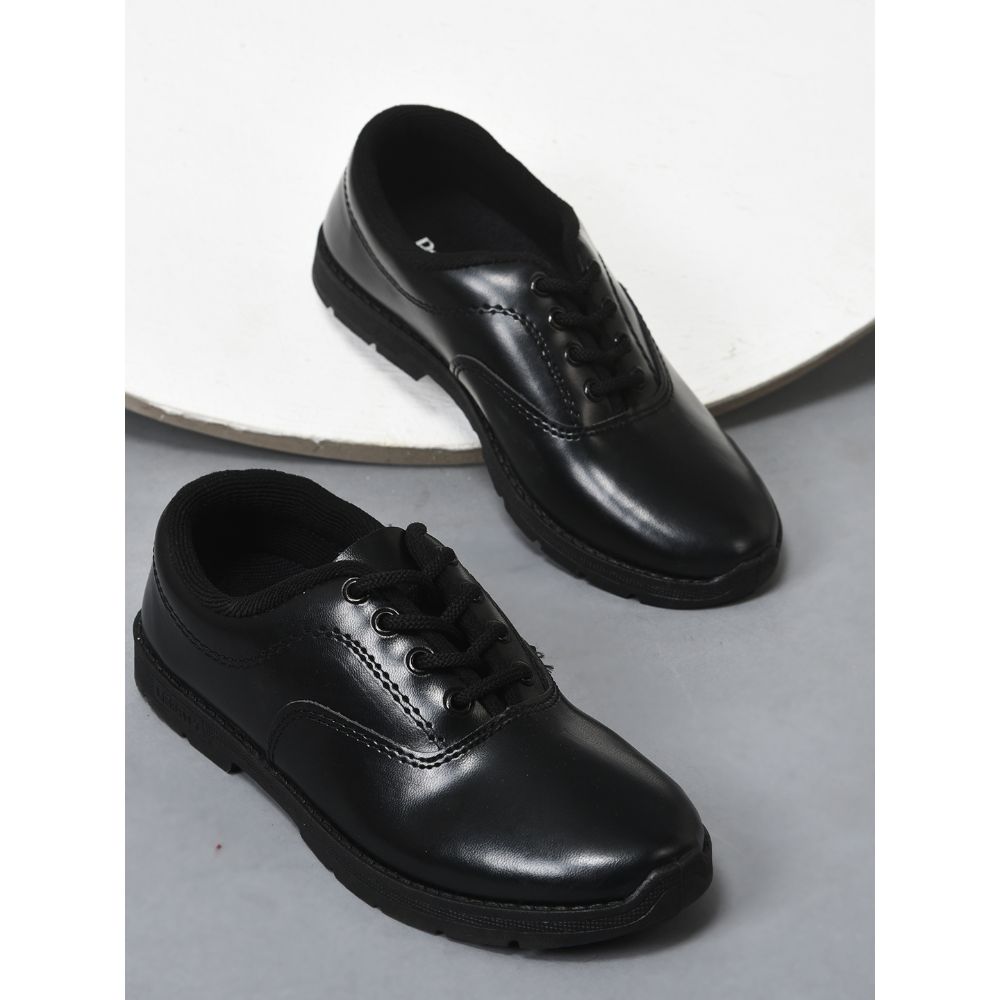 Prefect (Black) Lacing School Shoes For Kids S/BOY EXCE By Liberty