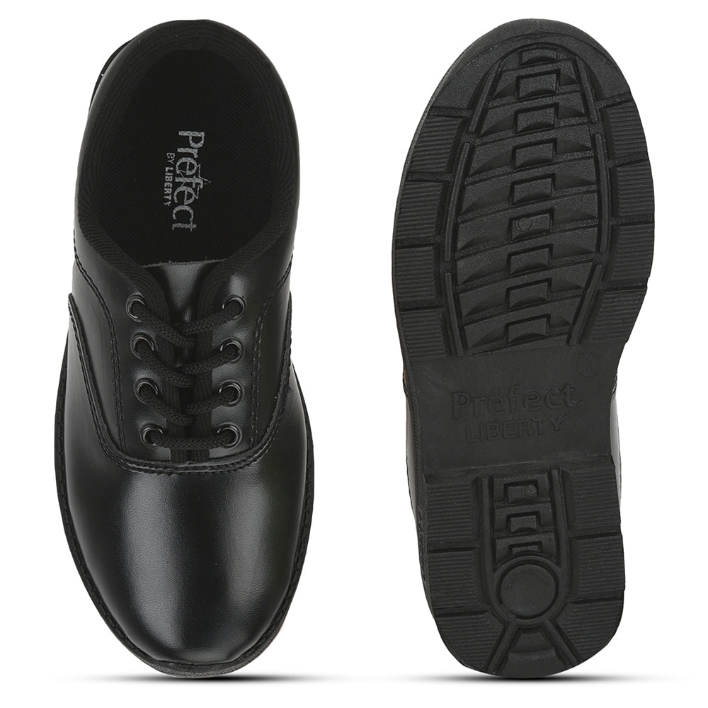 Prefect (Black) Lacing School Shoes For Kids S/BOY EXCE By Liberty