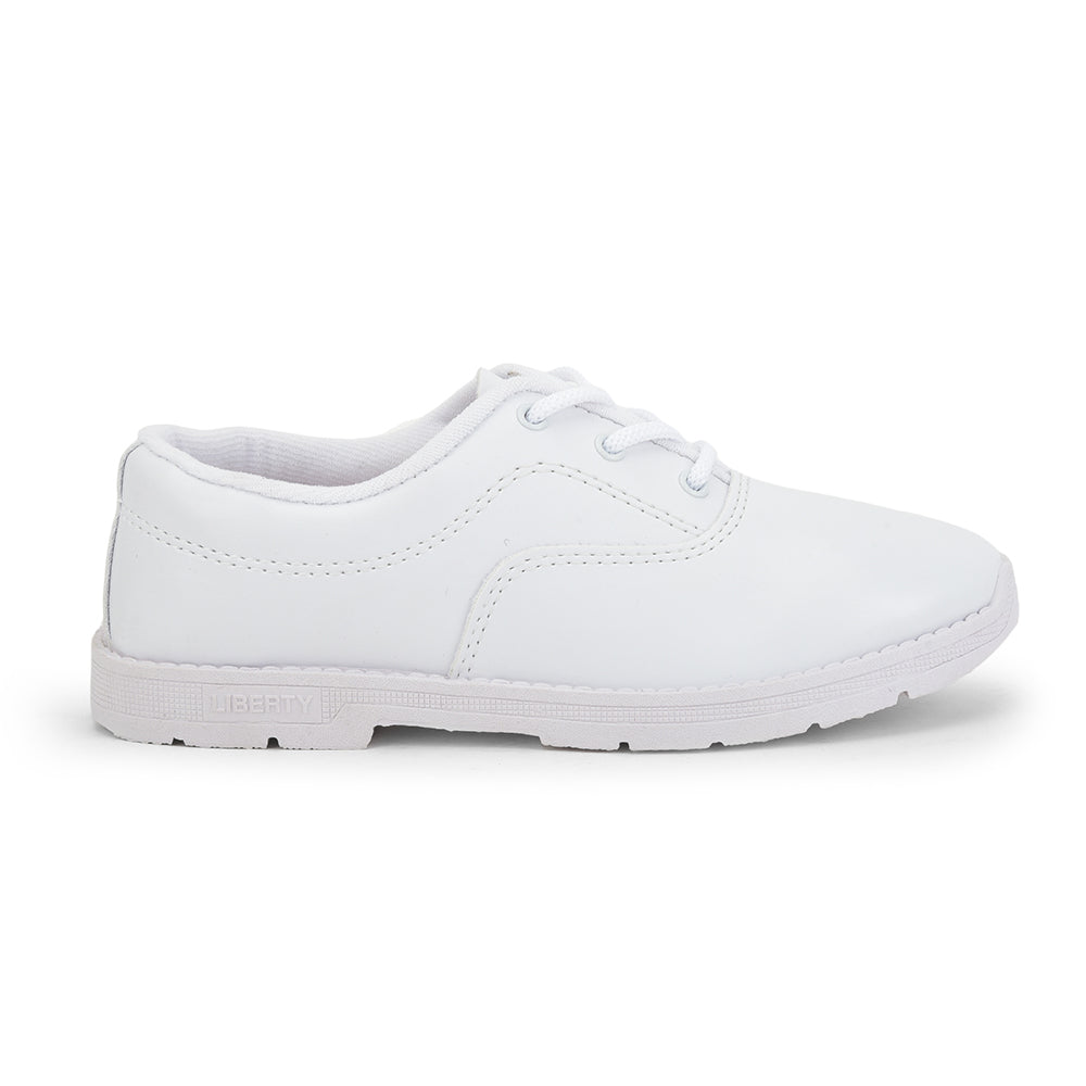 Prefect (White) Lacing School Shoes For Kids S/BOY EXCE By Liberty