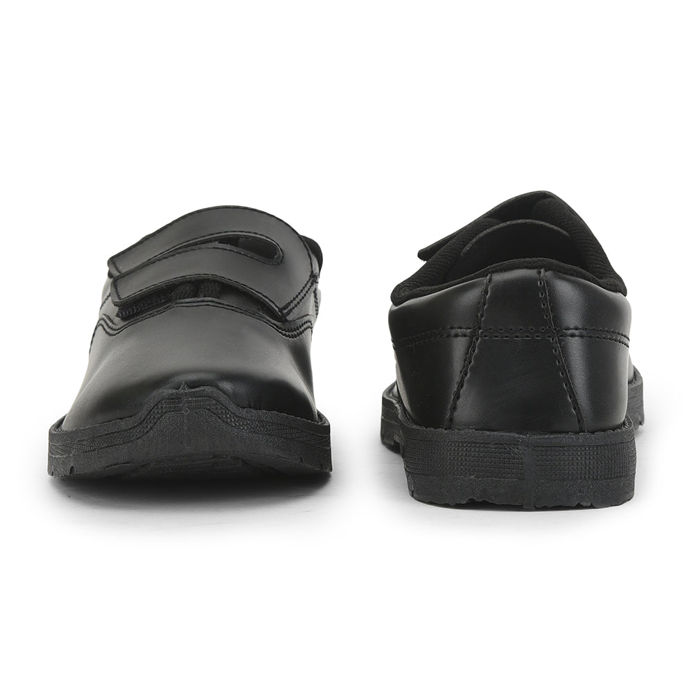 Prefect (Black) Velcro School Shoes For Kids S/BOY-V By Liberty