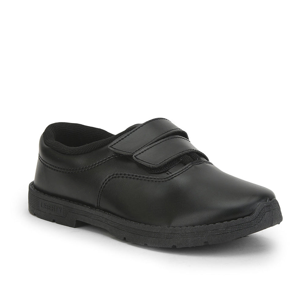 Prefect (Black) Velcro School Shoes For Kids S/BOY-V By Liberty