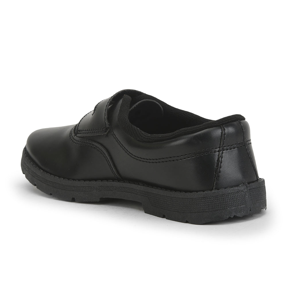 Prefect (Black) Velcro School Shoes For Kids S/BOY-V By Liberty