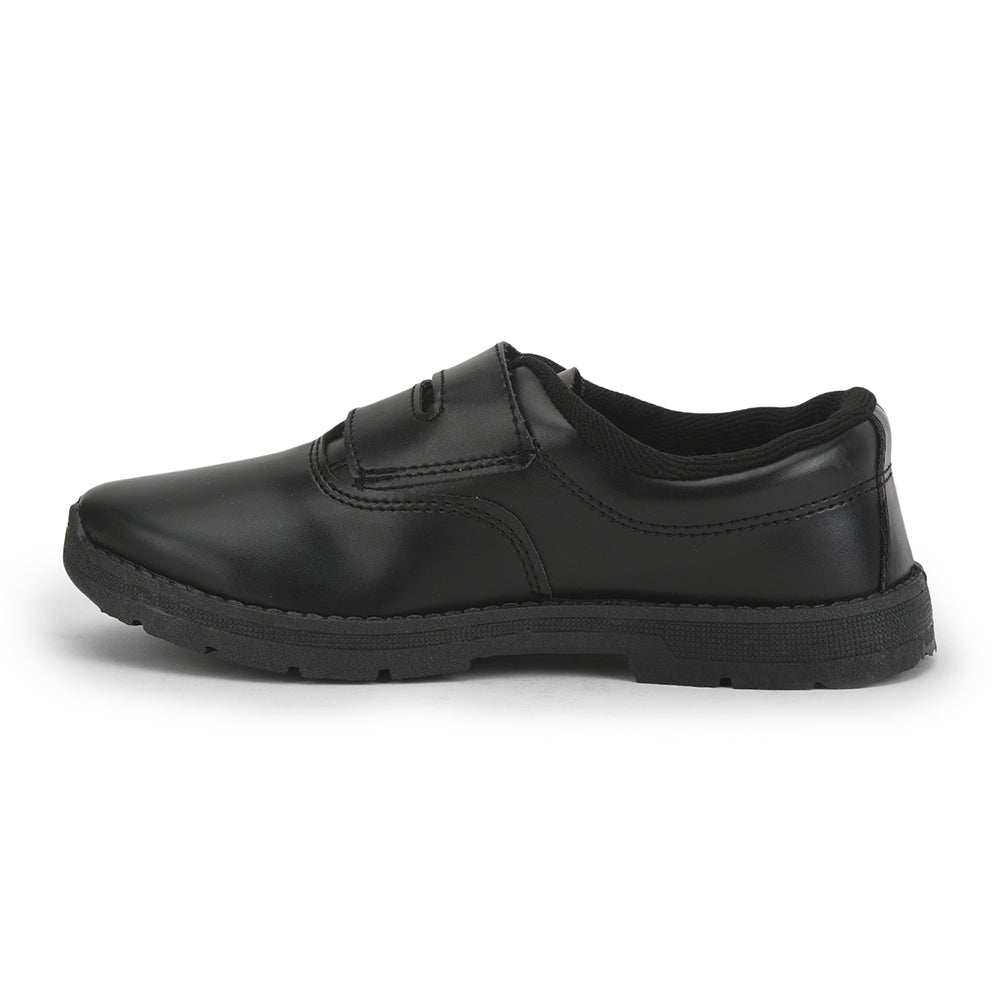 Prefect (Black) Velcro School Shoes For Kids S/BOY-V By Liberty