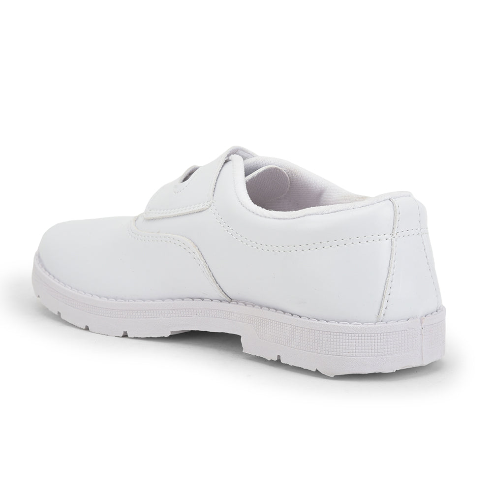 Prefect (White) Velcro School Shoes For Kids S/BOY-V By Liberty