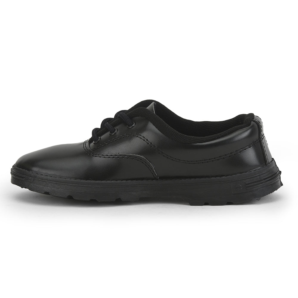 Prefect (Black) Lacing School Shoes For Kids S-BOYEXCEA By Liberty