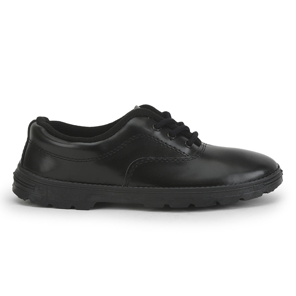 Prefect (Black) Lacing School Shoes For Kids S-BOYEXCEA By Liberty