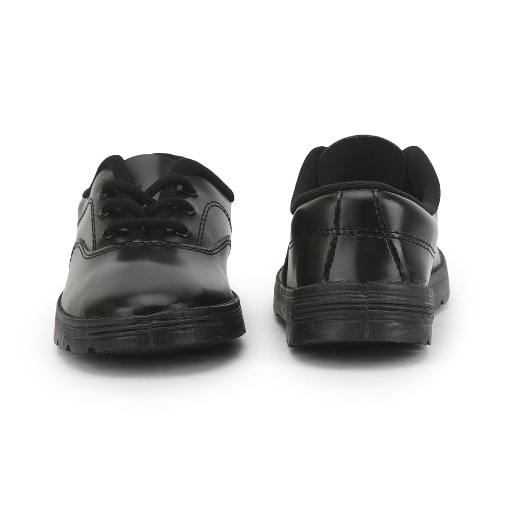 Prefect (Black) Lacing School Shoes For Kids S-BOYEXCEA By Liberty