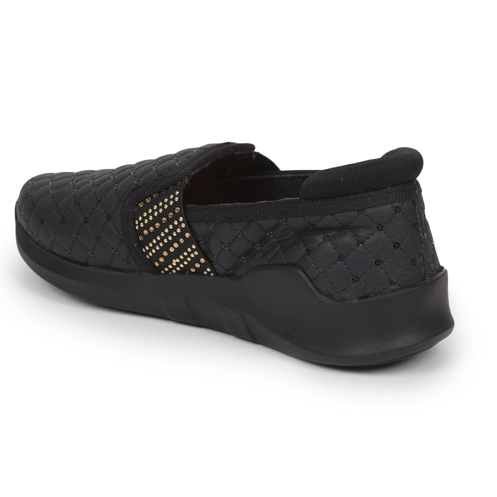 Force 1 Casual Slip On Shoes Ladies (BLACK) AVILA-32 By Liberty