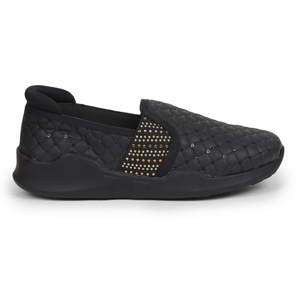 Force 1 Casual Slip On Shoes Ladies (BLACK) AVILA-32 By Liberty