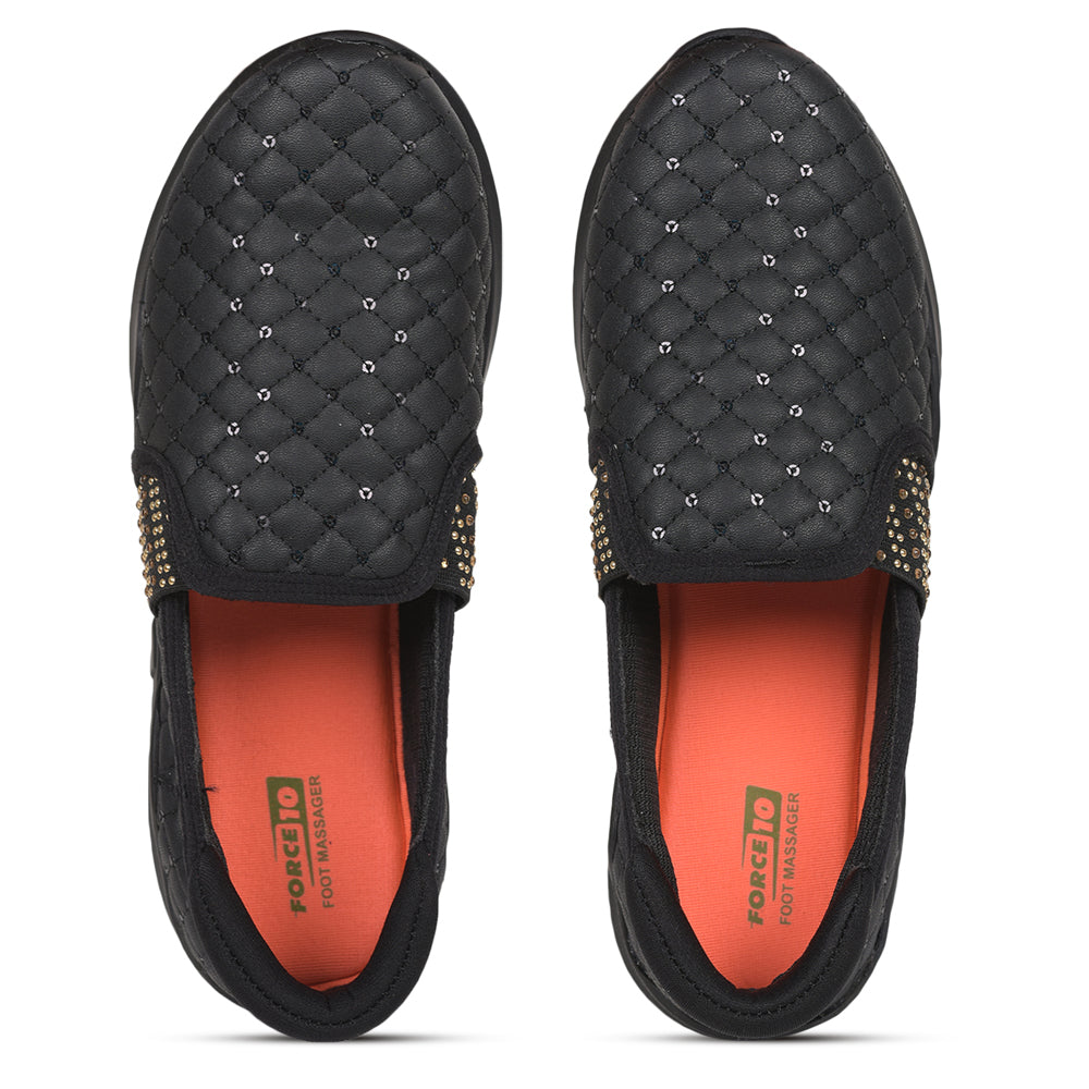 Force 1 Casual Slip On Shoes Ladies (BLACK) AVILA-32 By Liberty