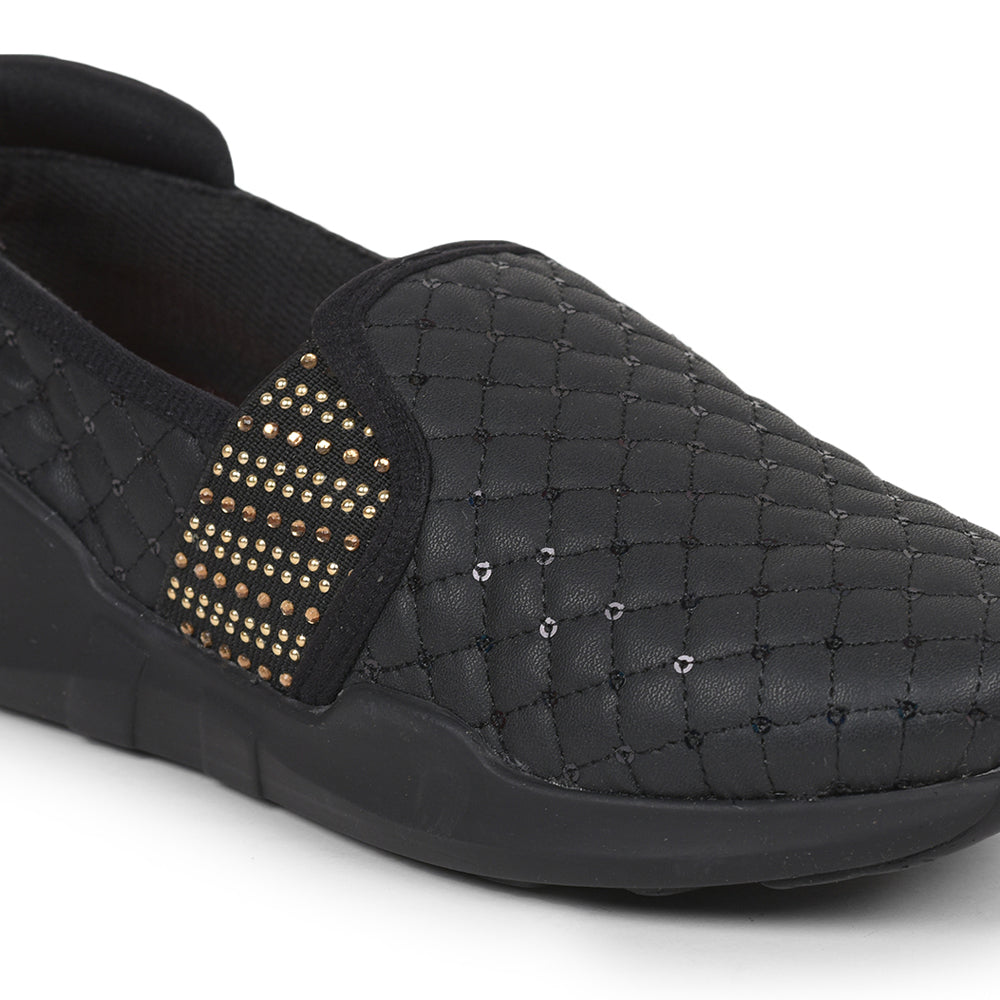 Force 1 Casual Slip On Shoes Ladies (BLACK) AVILA-32 By Liberty